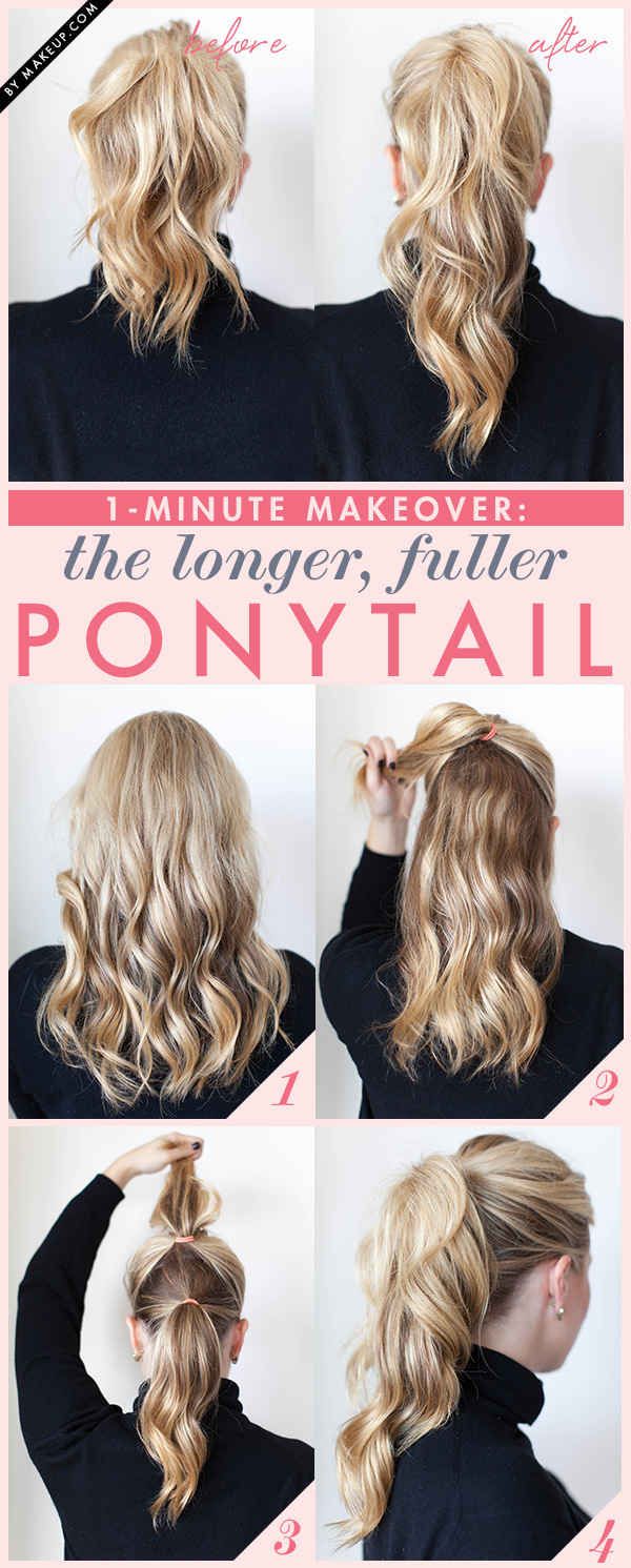 Pictorial on how to add volume and length to your ponytail in a step by step instruction