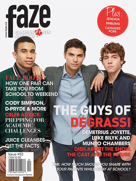 Degrassi Guys on cover Faze Magazine