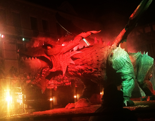 fierce dragon from the Drachenstich play.