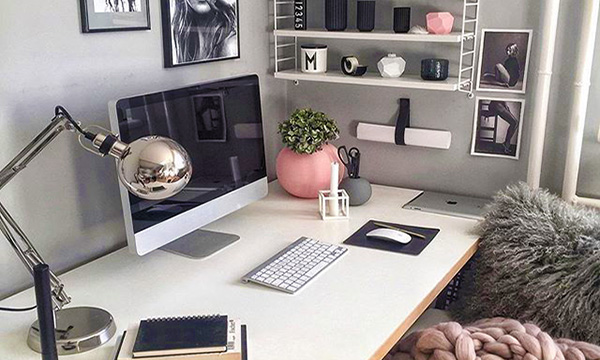 chic home office desk study space