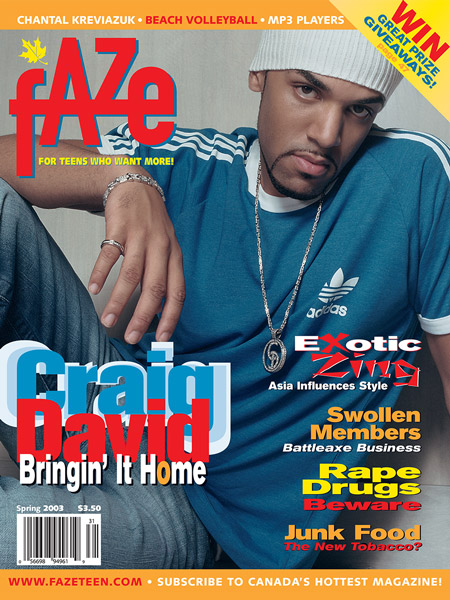 Craig David on the cover of Faze Magazine